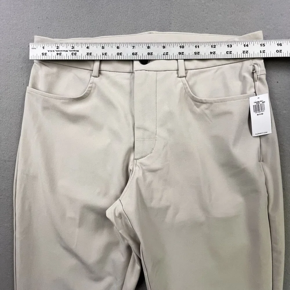 Old Navy Active Tech Hybrid Pants Mens 30x32 Tan Performance Stretch Golf NWT